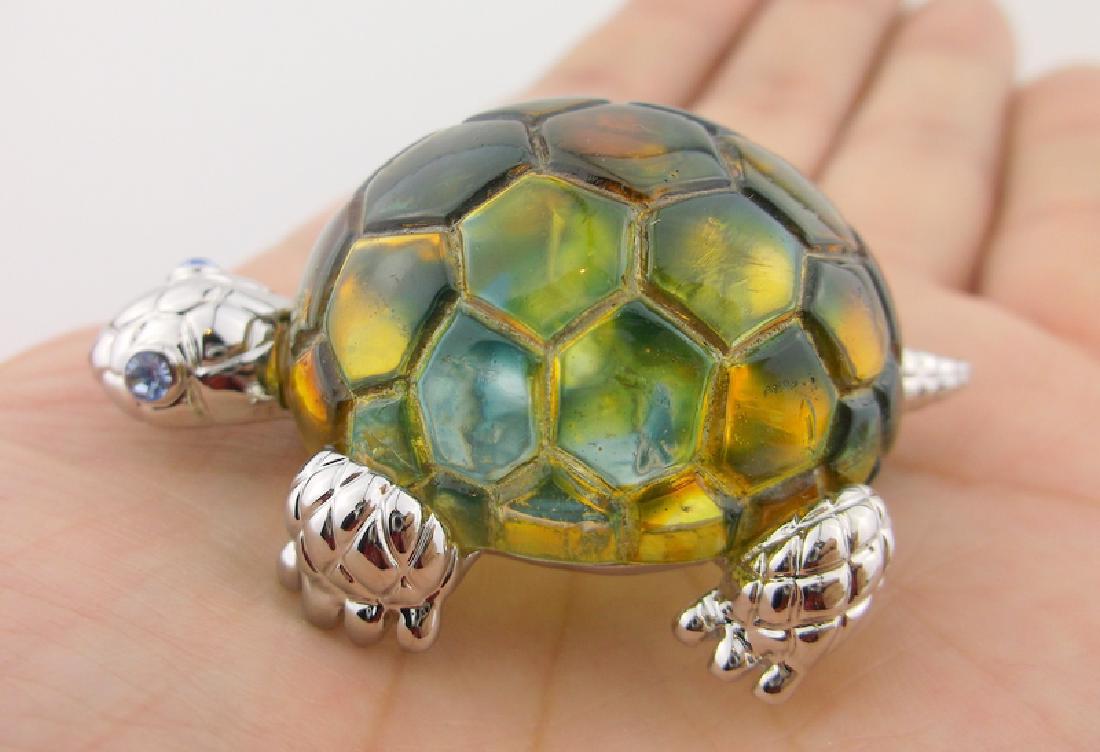 Incredible Large Rhinestone Turtle Brooch Colorful (1 of 2)