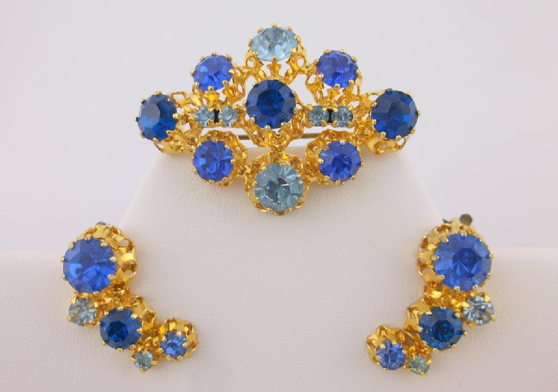 Inc Antique Austria Rhinestone Brooch Earrings (1 of 2)