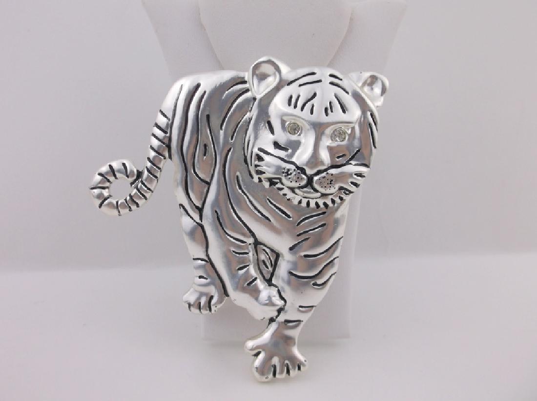 Stunning Huge Enameled Rhinestone Tiger Brooch Pend (1 of 1)