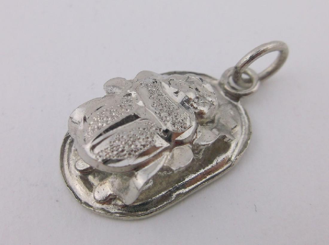 Stunning Sterling Silver Egyptian Scarab Pendant (1 of 3)