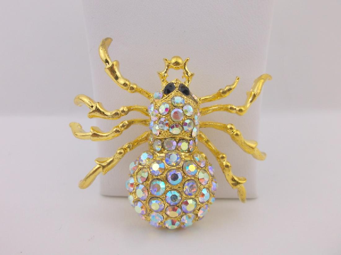 Stunning Large Rhinestone Spider Brooch (1 of 1)