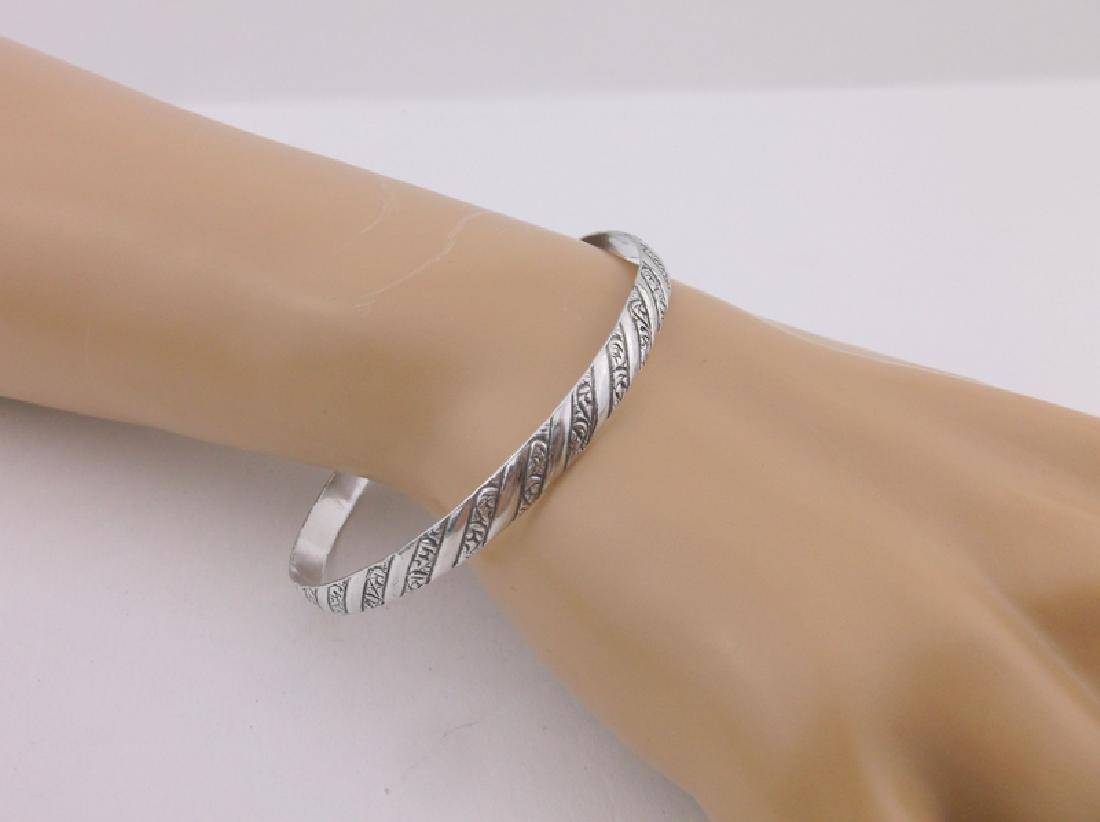 Gorgeous Antique Sterling Silver Bangle Bracelet (1 of 2)