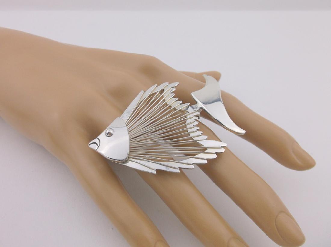 Stunning Large Sterling Silver Fish Brooch Heavy (1 of 3)