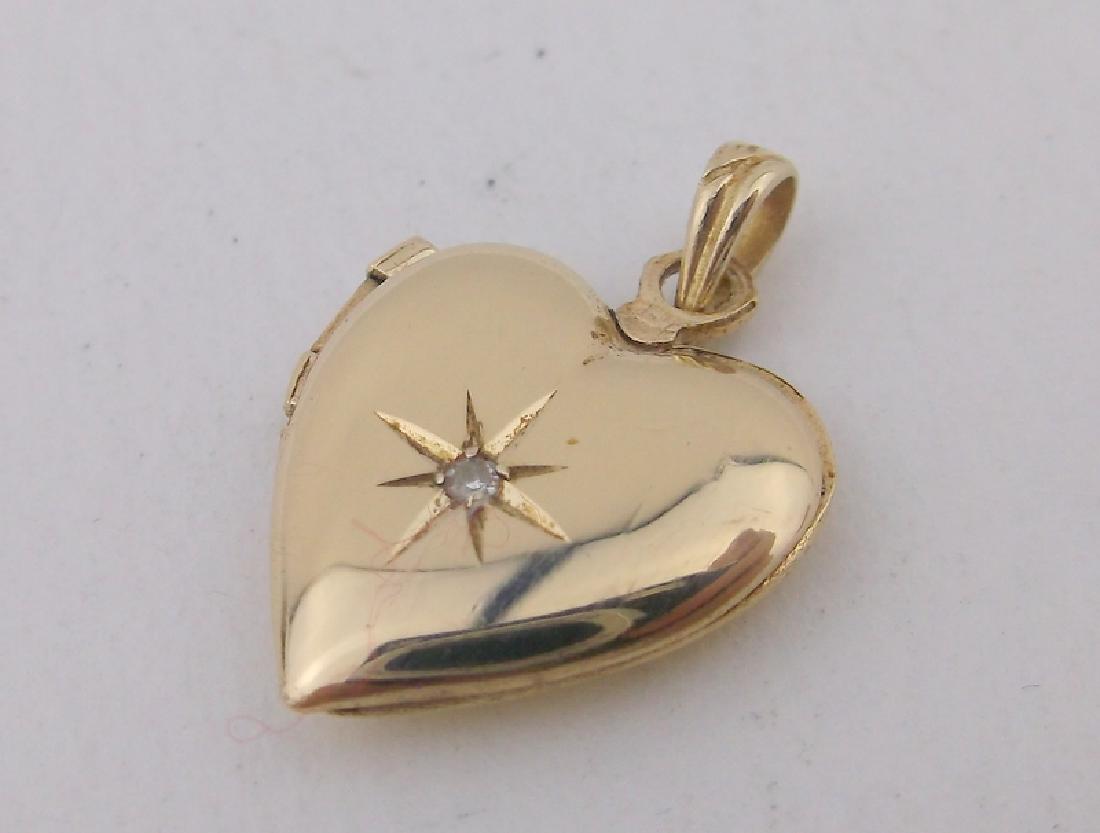 Gorg Antique 14kt Gold Diamond Locket Pendant (1 of 2)