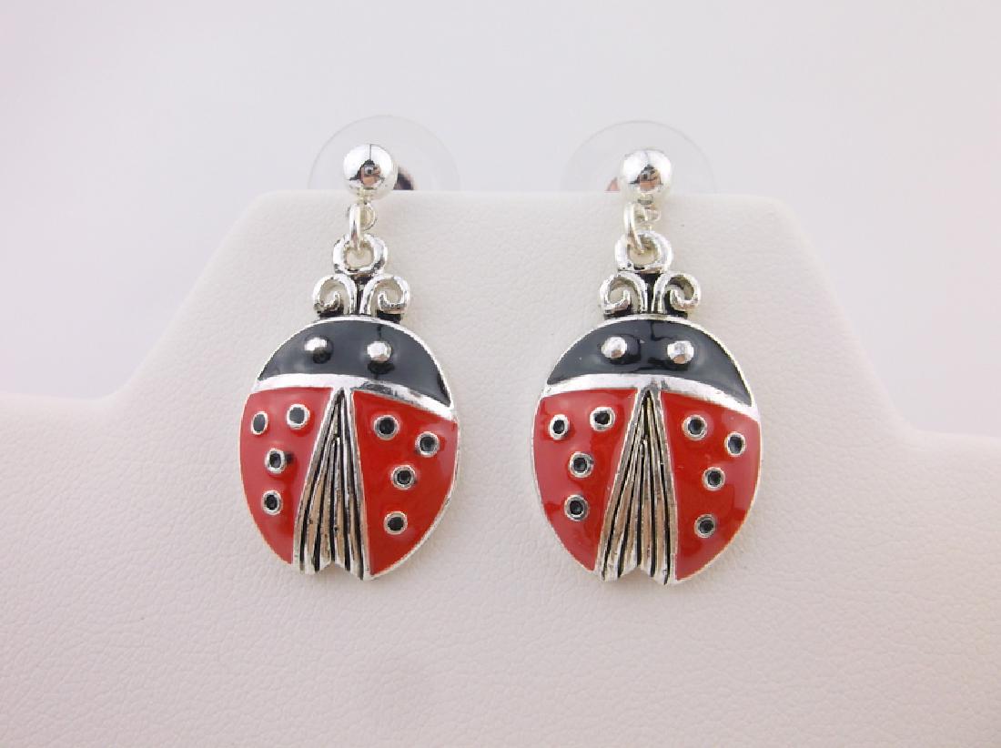 Stunning Enameled Ladybug Stud Earrings (1 of 1)