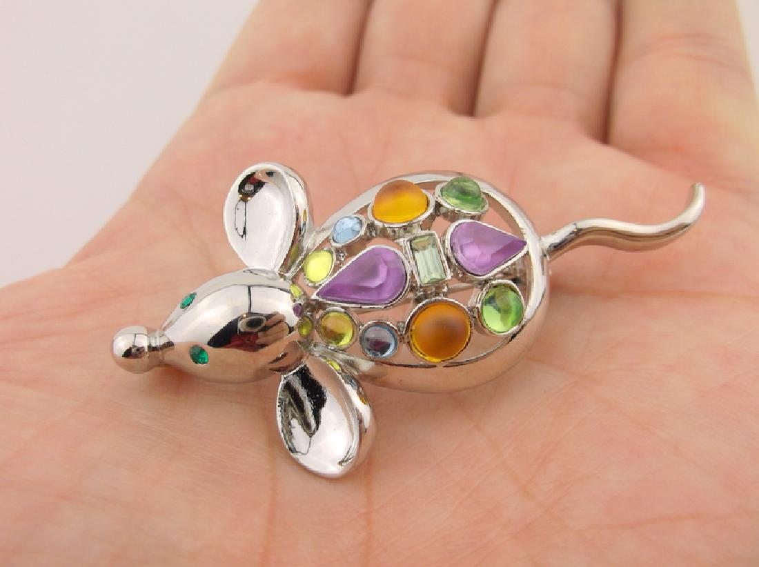 Stunning Rhinestone Mouse Brooch Large (1 of 1)