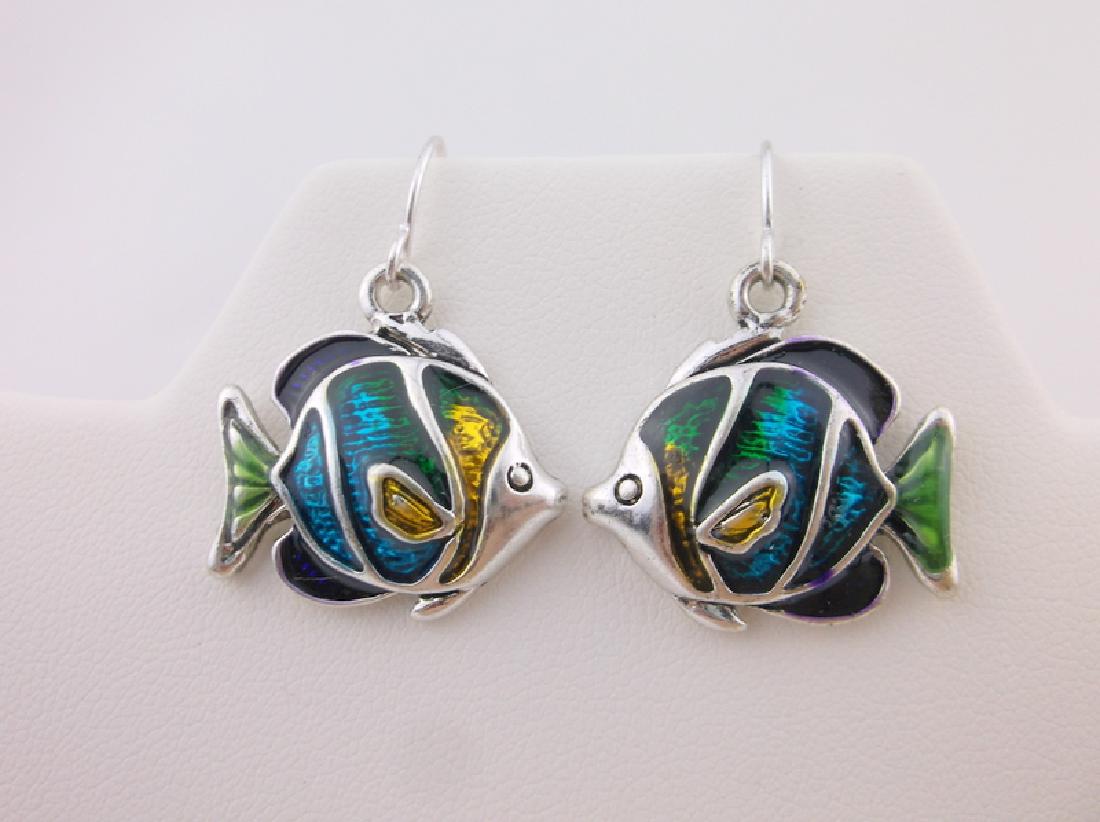 Stunning Enameled Fish Earrings (1 of 1)