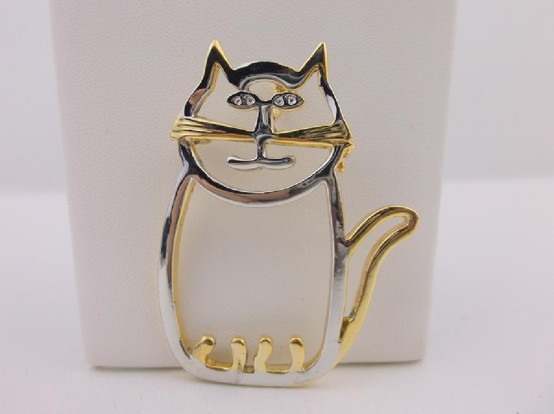 Stunning Kitty Cat Brooch Pendant (1 of 1)