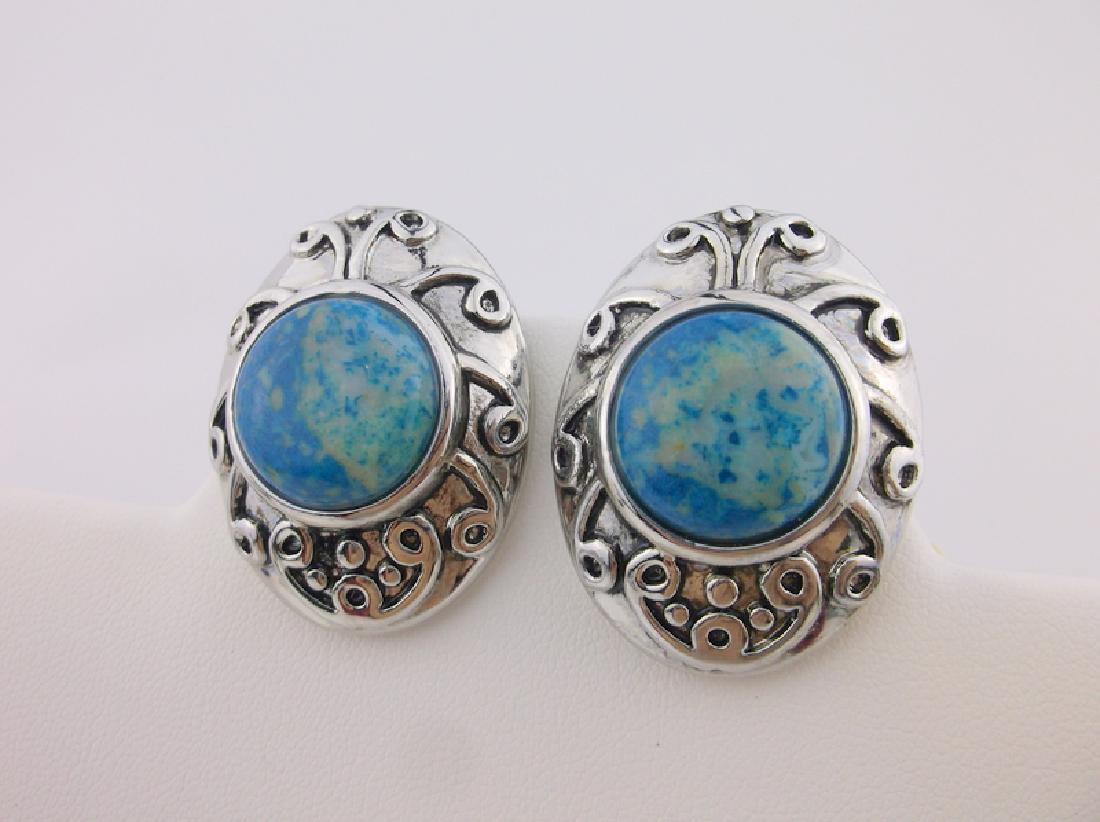 Stunning Large Heavy Southwestern Earrings (1 of 2)