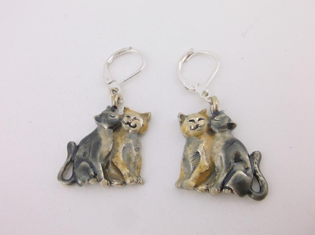 Stunning Enameled Kitty Cat Earrings (1 of 1)