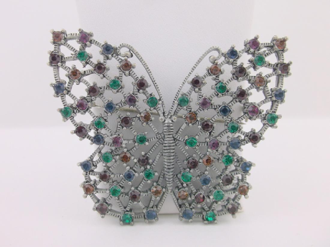 Stunning large Rhinestone Butterfly Brooch (1 of 1)