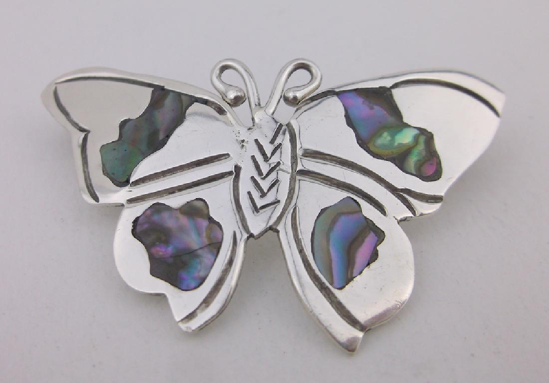 Stunning Sterling Abalone Butterfly Brooch (1 of 2)