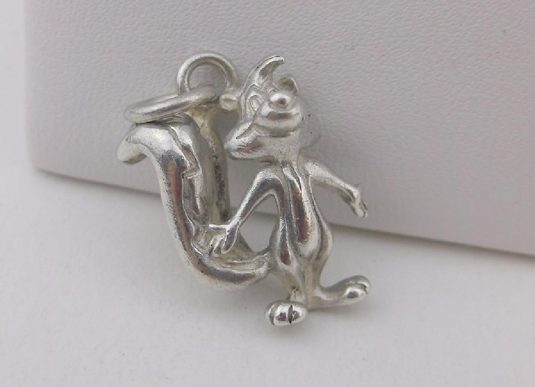 Stunning Sterling Pepe Le Pew WB Charm Skunk: Guaranteed Solid 925 Sterling Silver, in Excellent Condition