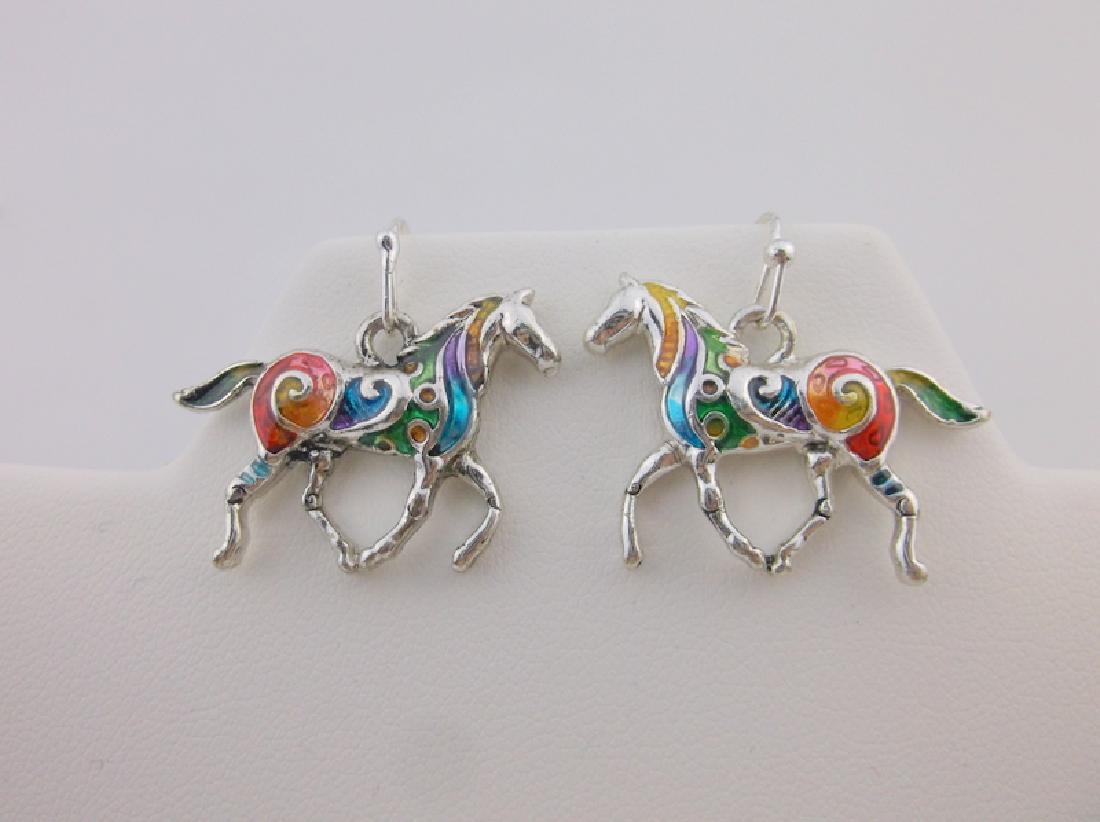 Stunning Enameled Horse Earrings (1 of 1)