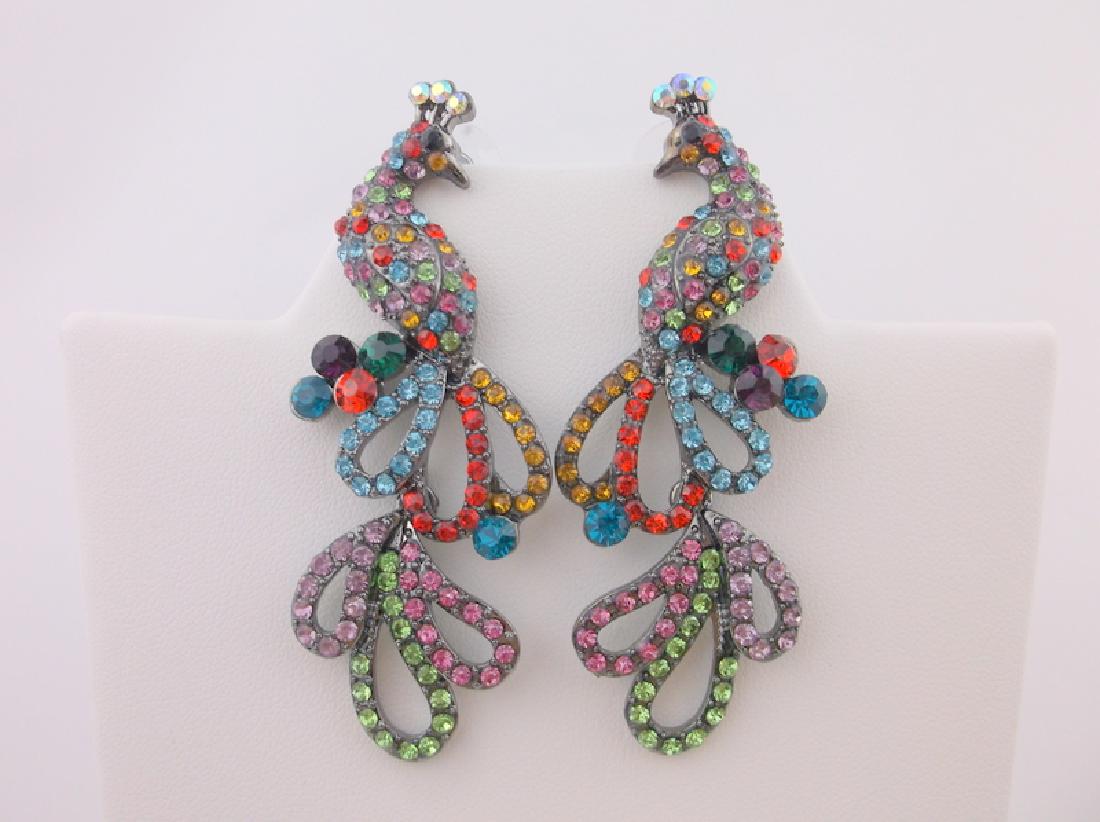 Stunning Large Rhinestone Peacock Earrings Stud (1 of 1)