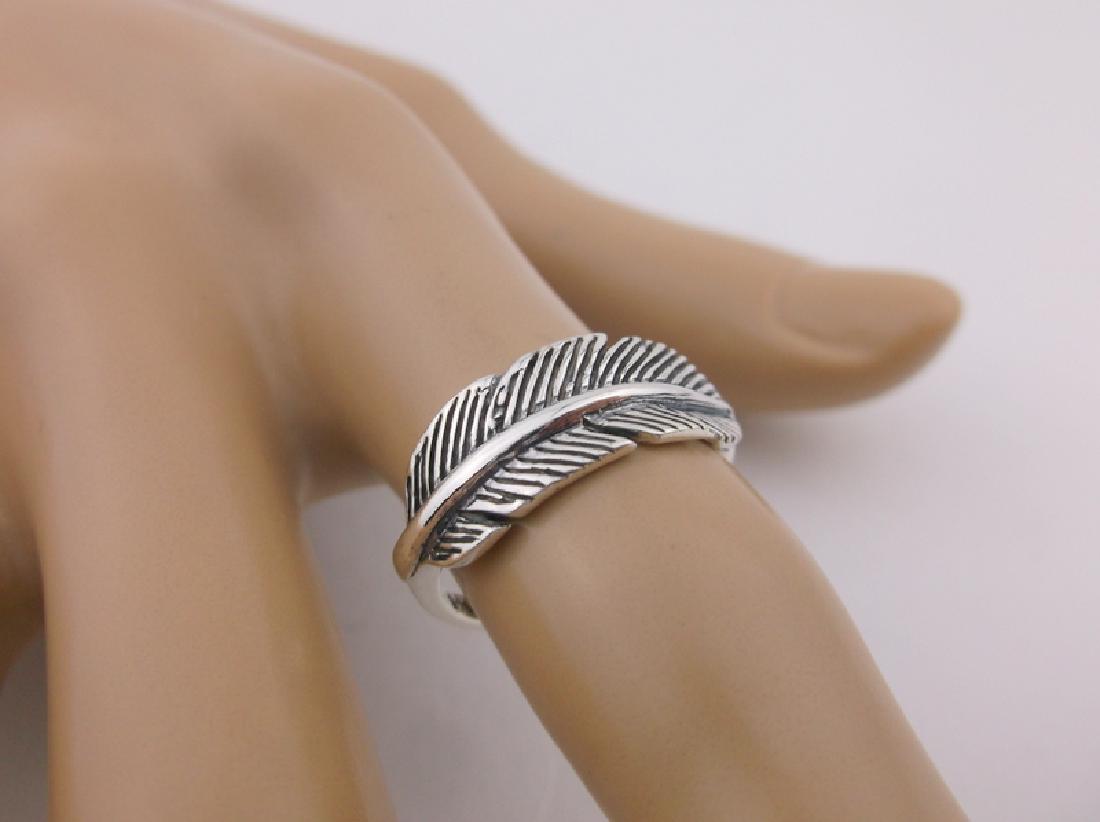 Stunning Sterling Silver Feather Ring 7 Thick (1 of 2)
