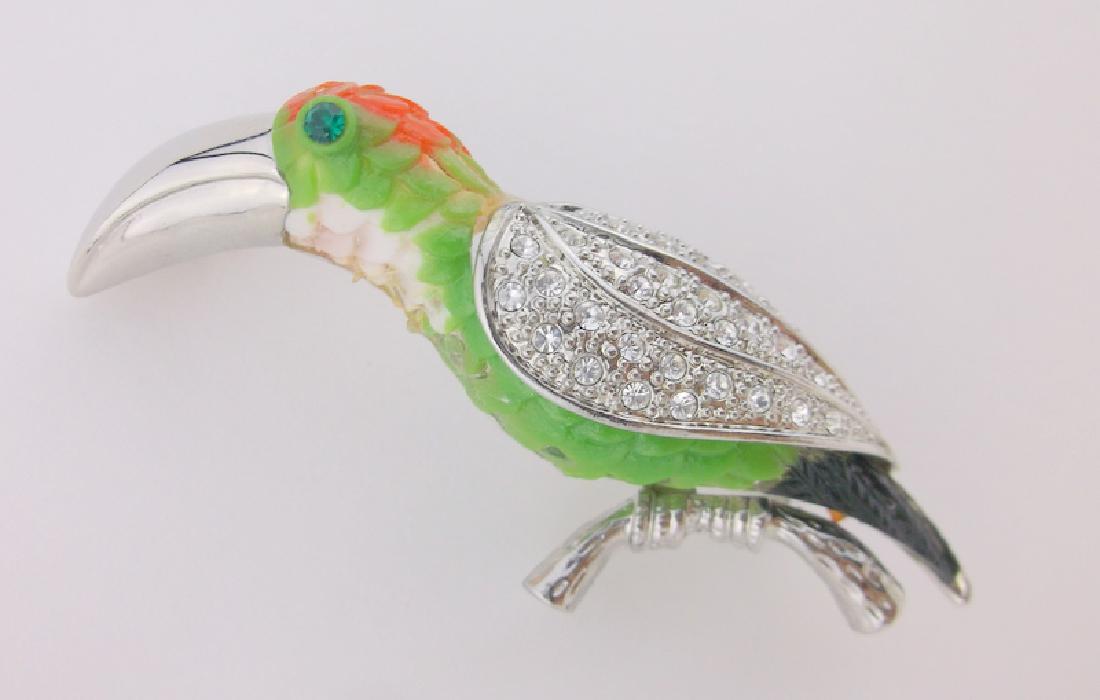 Incredible Rhinestone Toucan Bird Brooch Large (1 of 2)