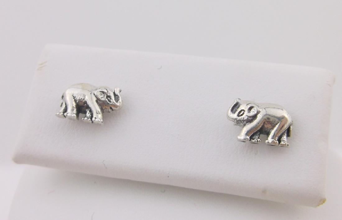 Stunning Sterling Silver Elephant Stud Earrings (1 of 1)