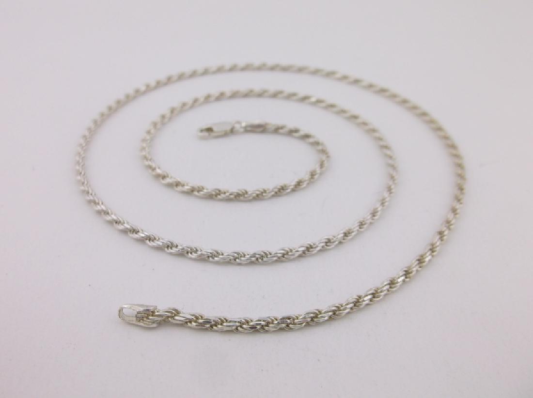 Stunn Thick Sterling Silver Rope Chain Necklace 22" (1 of 1)