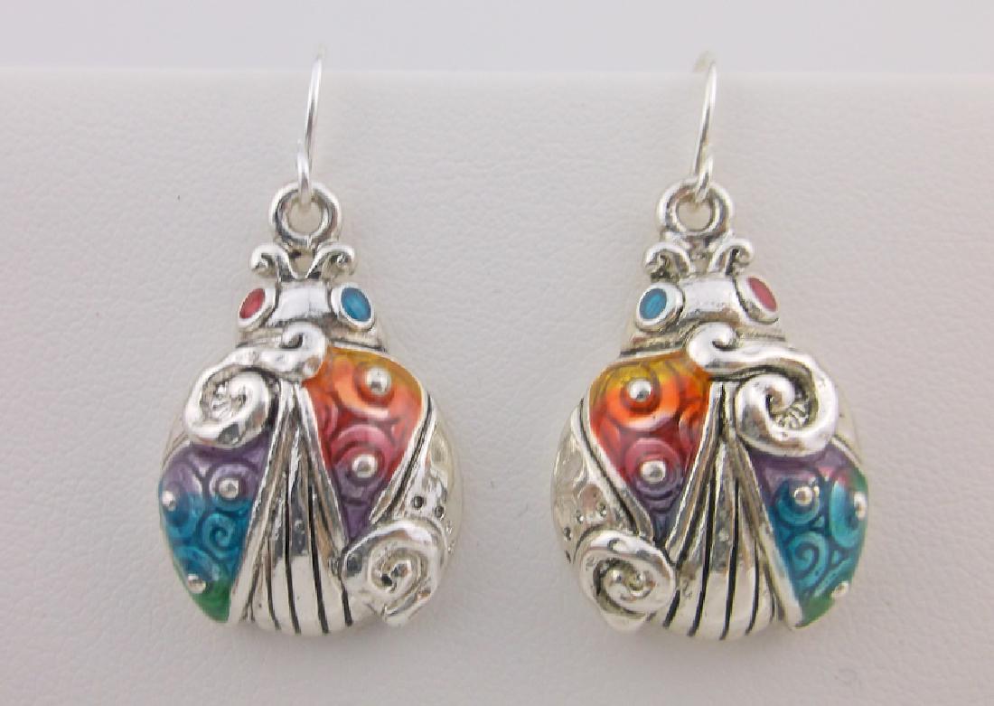 Stunning Enameled Rhinestone Insect Earrings (1 of 1)