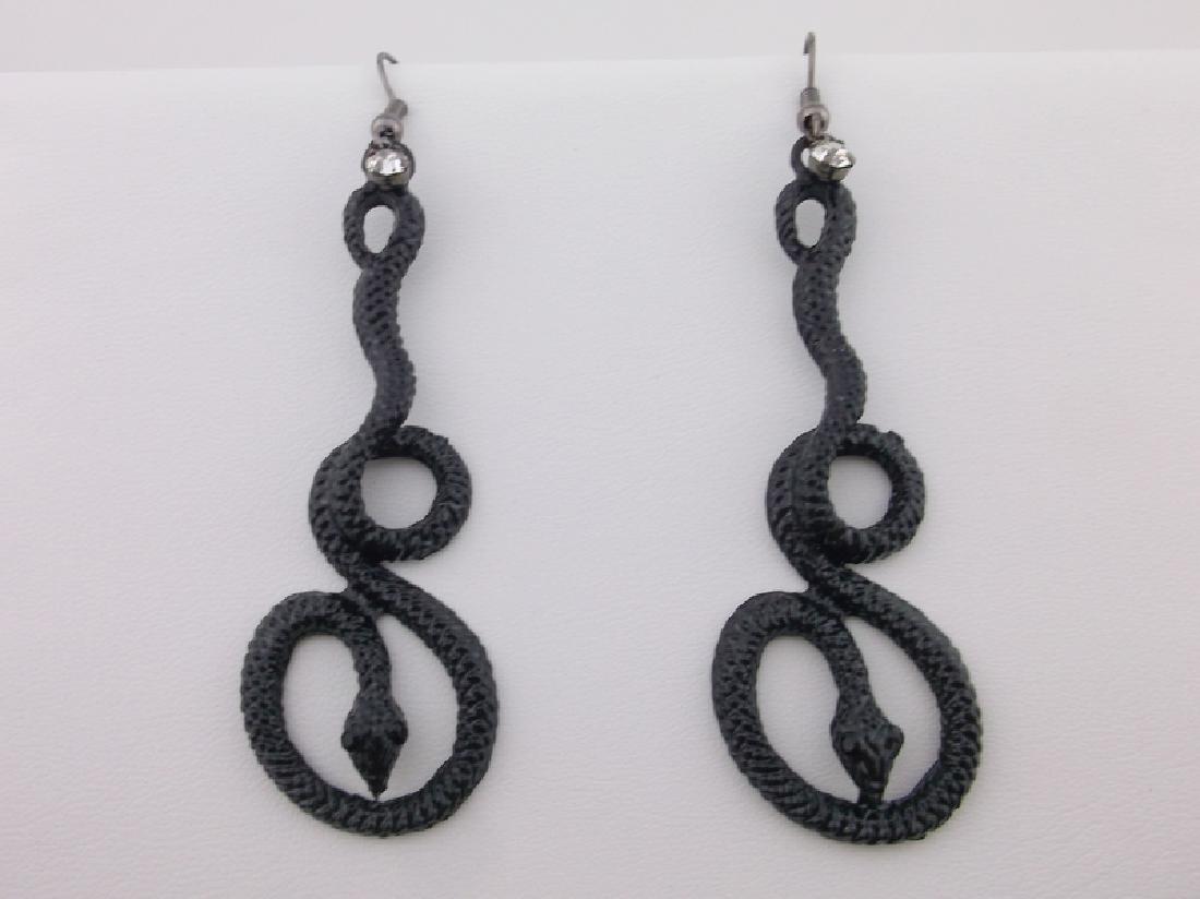 Stunning Black Mamba Snake Earrings Long (1 of 1)