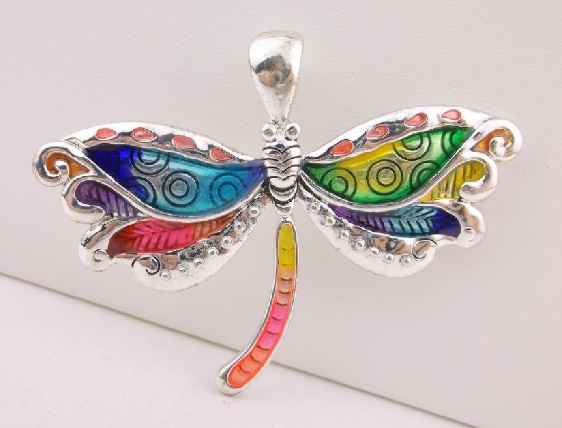 Stunning Large Enameled Dragonfly Pendant (1 of 1)