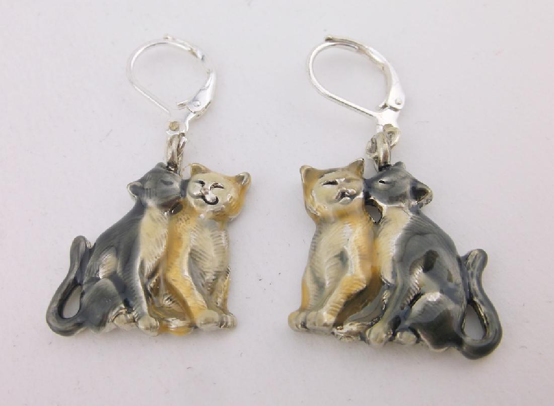 Stunning Enameled Cat Earrings (1 of 1)