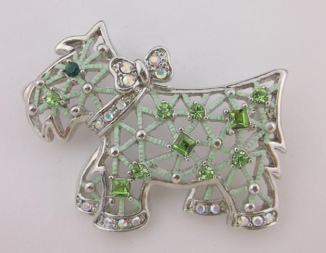 Stunning Enameled Rhinestone Dog Brooch (1 of 1)