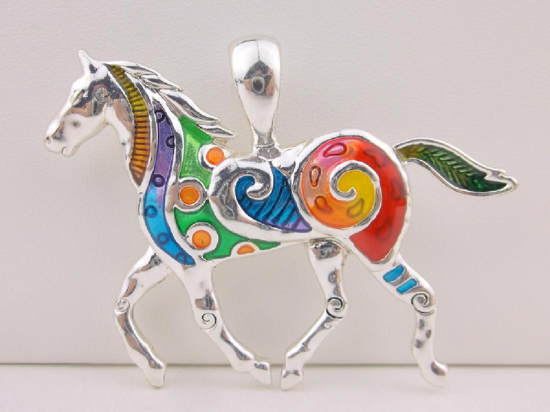 Stunning large Enameled Horse Pendant (1 of 1)
