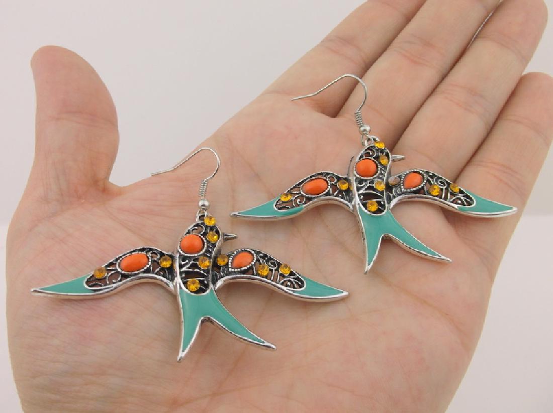 Stunning Enameled Rhinestone Sparrow Earrings Large (1 of 1)