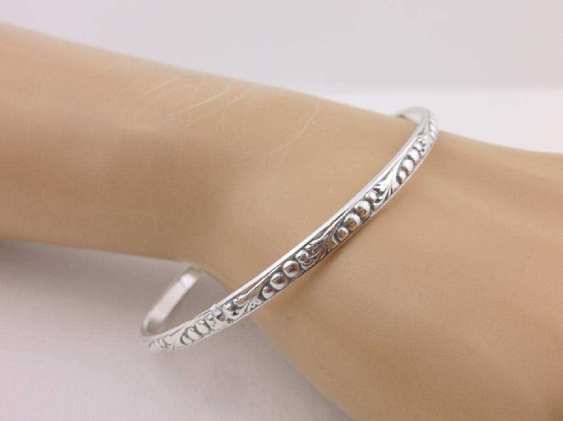Stunning Antique Sterling Silver Bangle Bracelet (1 of 3)