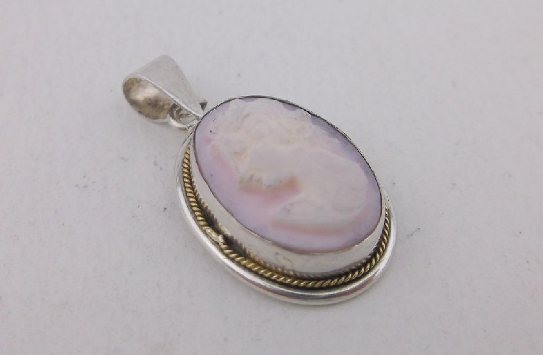 Stunning Sterling Silver Shell Cameo Pendant: Guaranteed Solid 925 Sterling Silver, in Excellent Condition