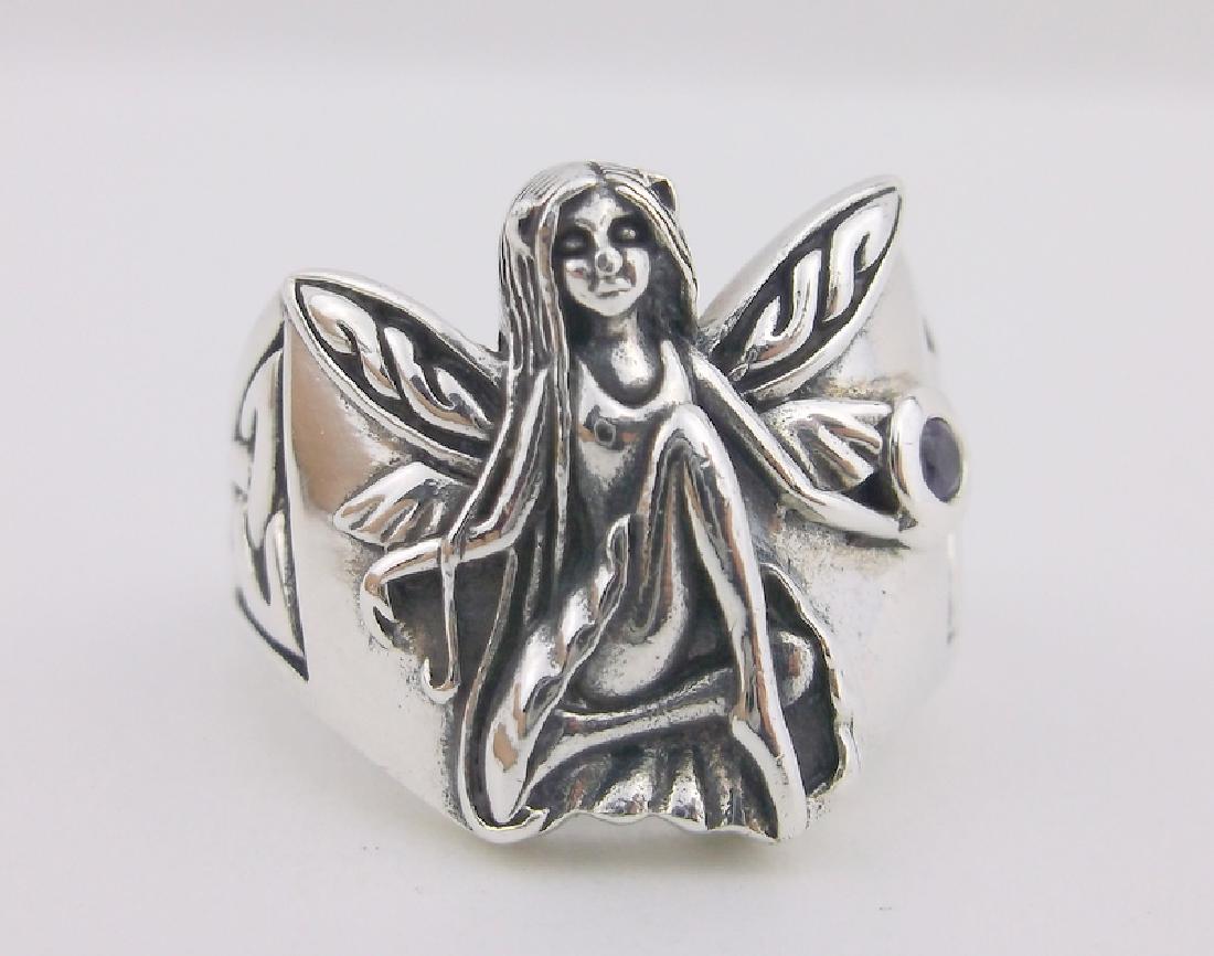 Stunning Sterling Silver Fairy Ring 6 Amethyst (1 of 3)