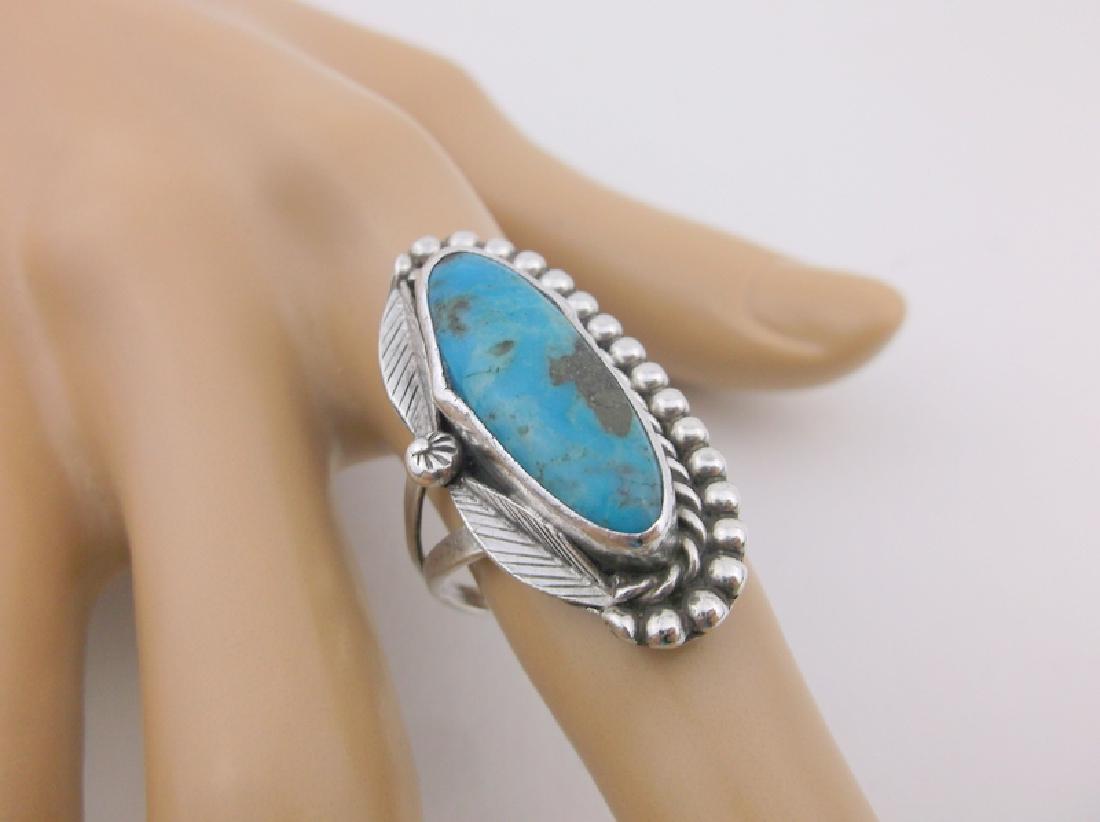 Stunning Navajo Sterling Turquoise Ring 8 Large (1 of 2)