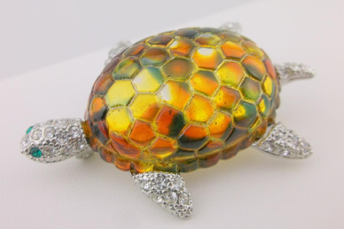 Incredible Rhinestone Turtle Brooch (1 of 2)
