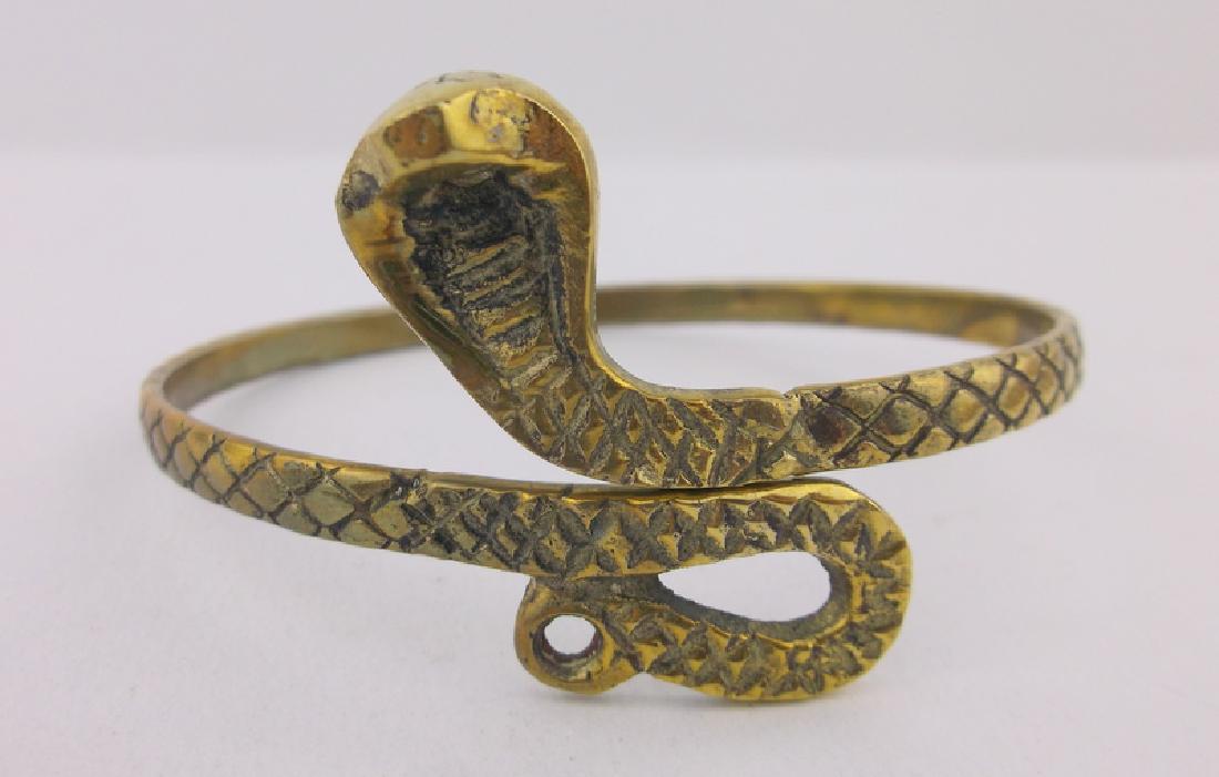 Gorgeous Vintage Brass Cobra Snake Bracelet (1 of 3)