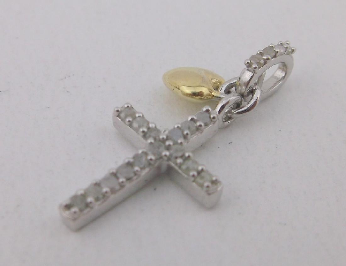 Stunning Sterling Genuine Diamond Cross Pendant (1 of 1)
