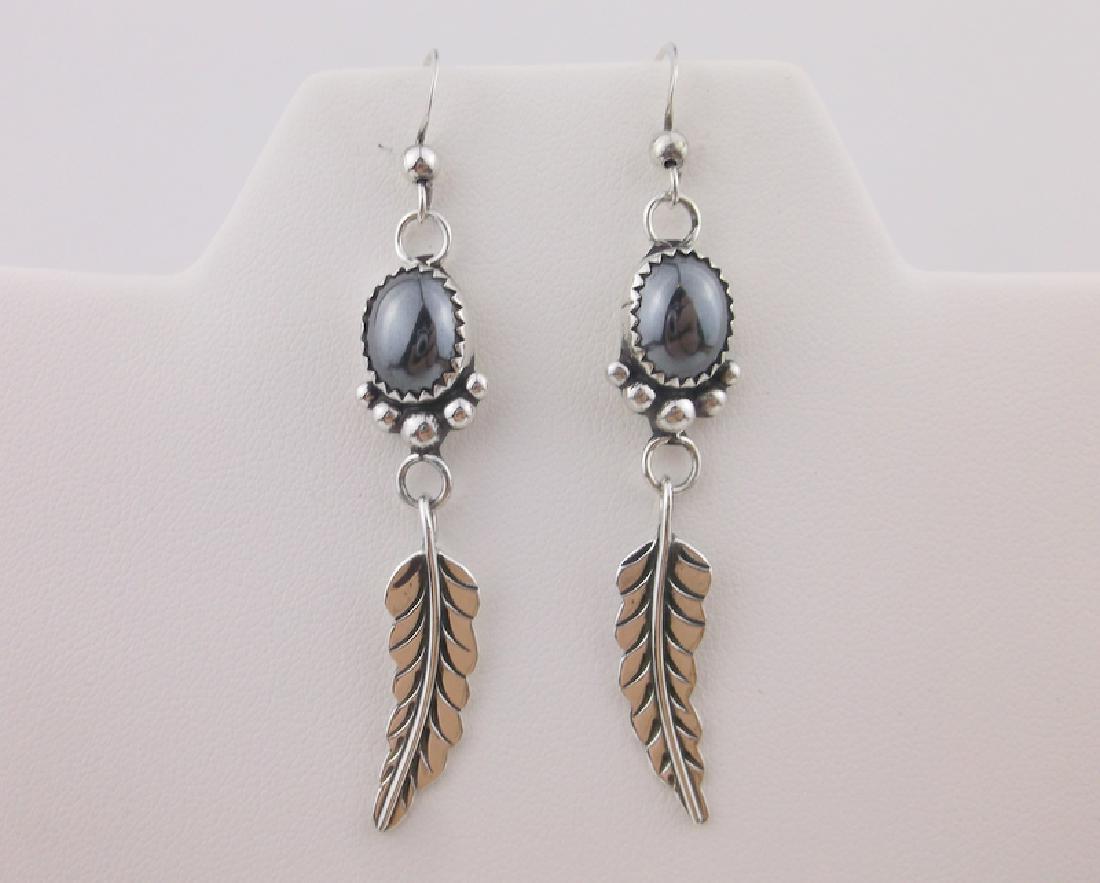 Stunning Navajo Sterling Hematite Earrings LP: Guaranteed Solid 925 Sterling Silver, in Excellent Condition