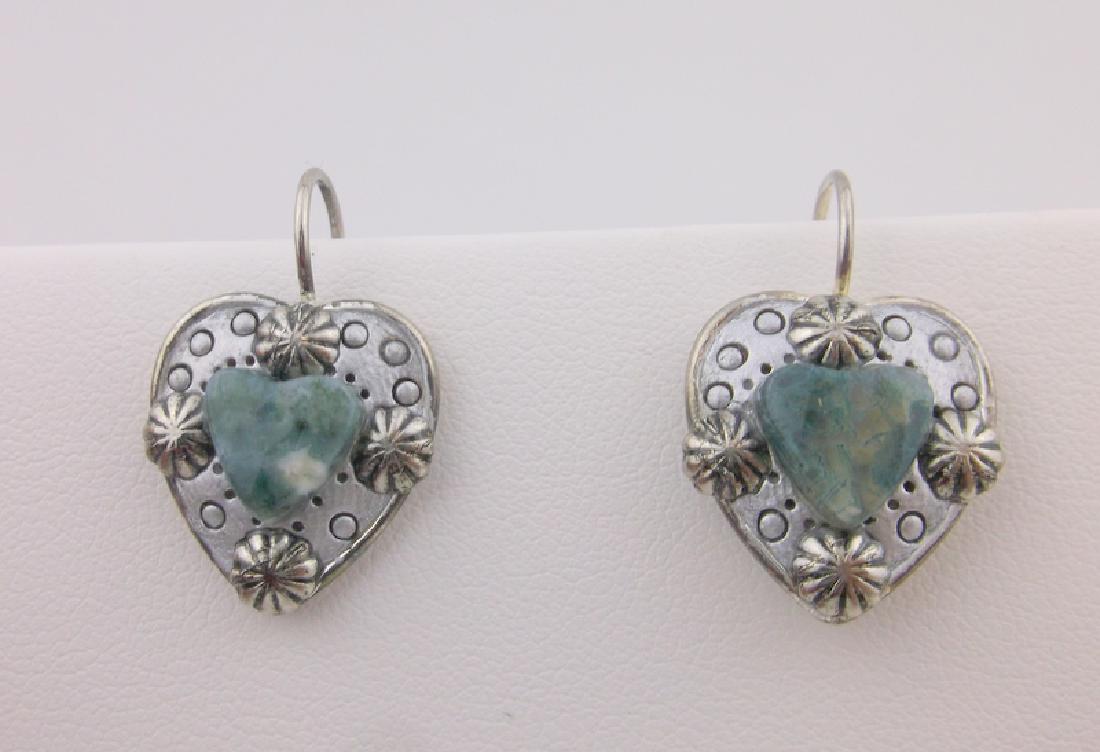 Michael Golan Carnelian Heart Earrings: signed