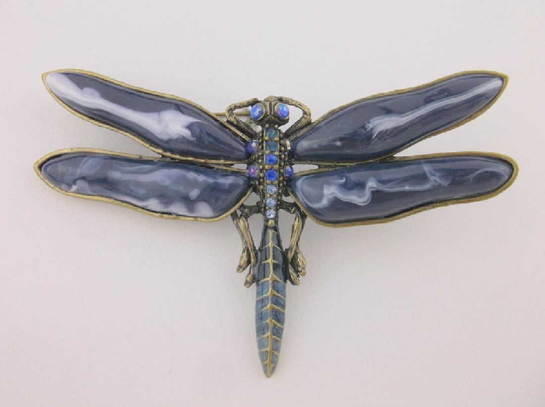 Stunning Enameled Rhinestone Dragonfly Brooch (1 of 1)
