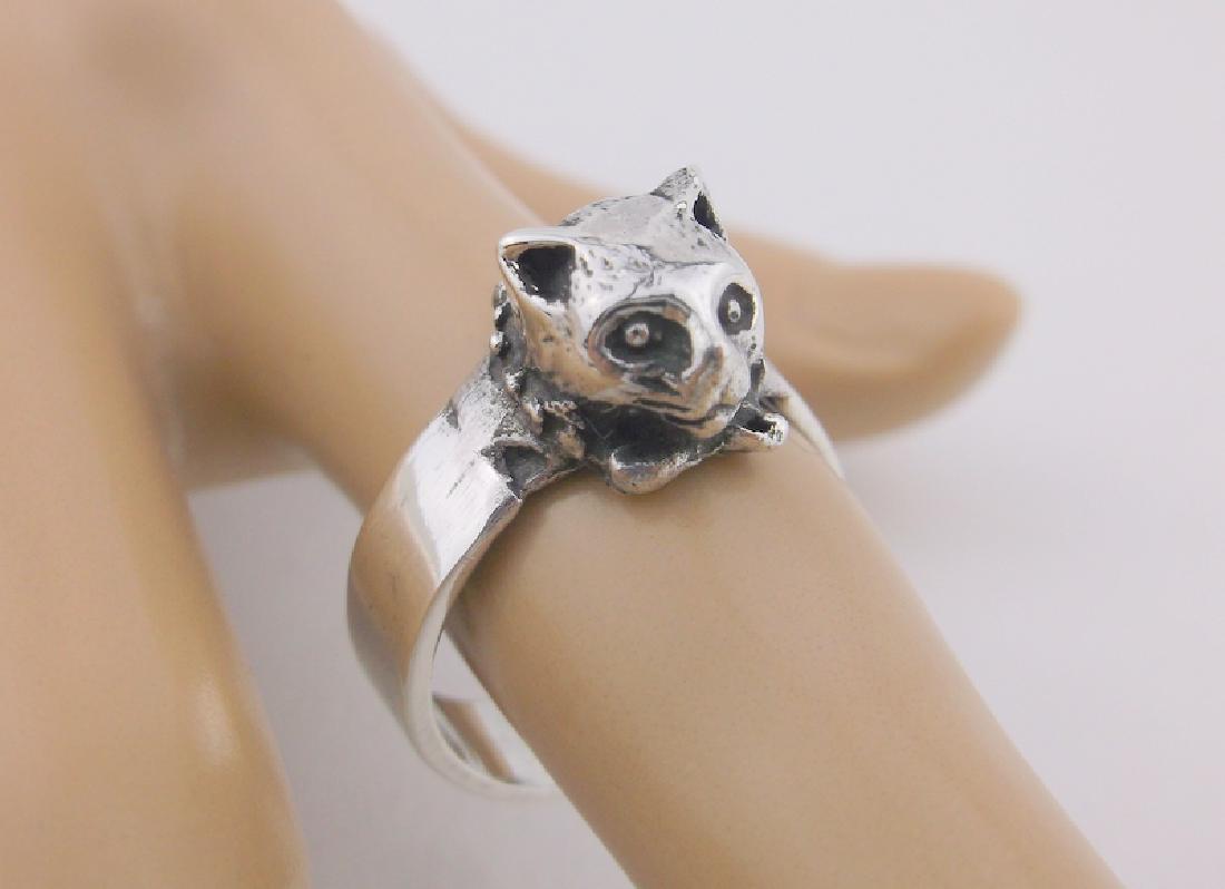 Stunning Heavy Sterling Silver Cat Ring 8 (1 of 3)