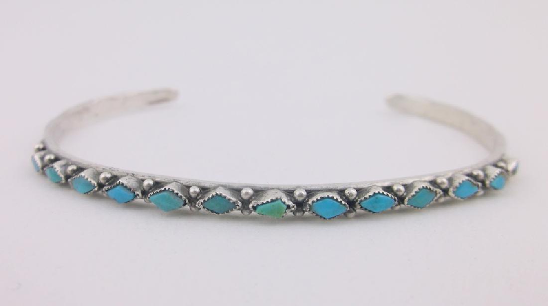 C. AZU Antiq Navajo Sterling Turquoise Cuff Bracelet (1 of 3)