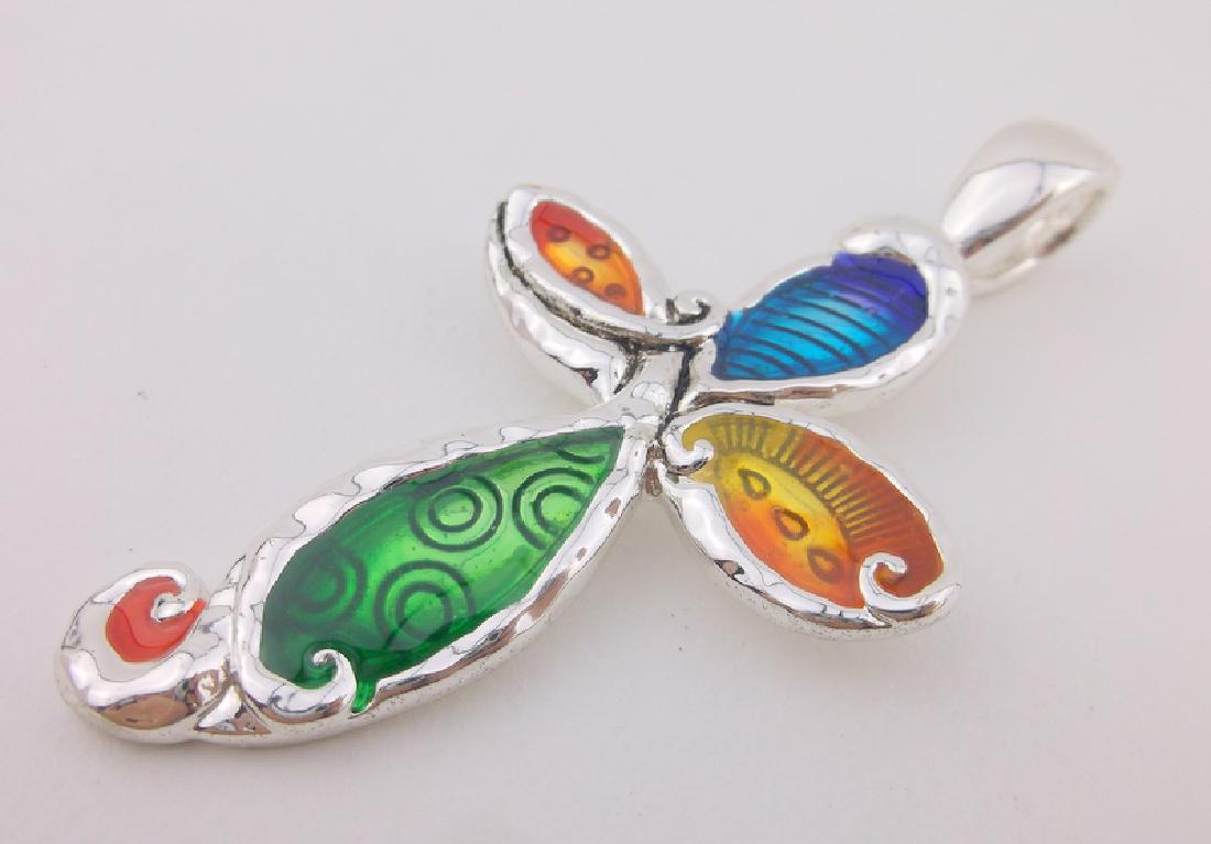Stunning Large Enameled Cross Pendant (1 of 1)