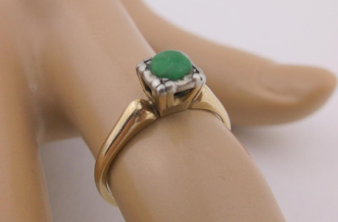 Stunning Antique 14kt Gold Jade Ring Size 5.5 (1 of 3)