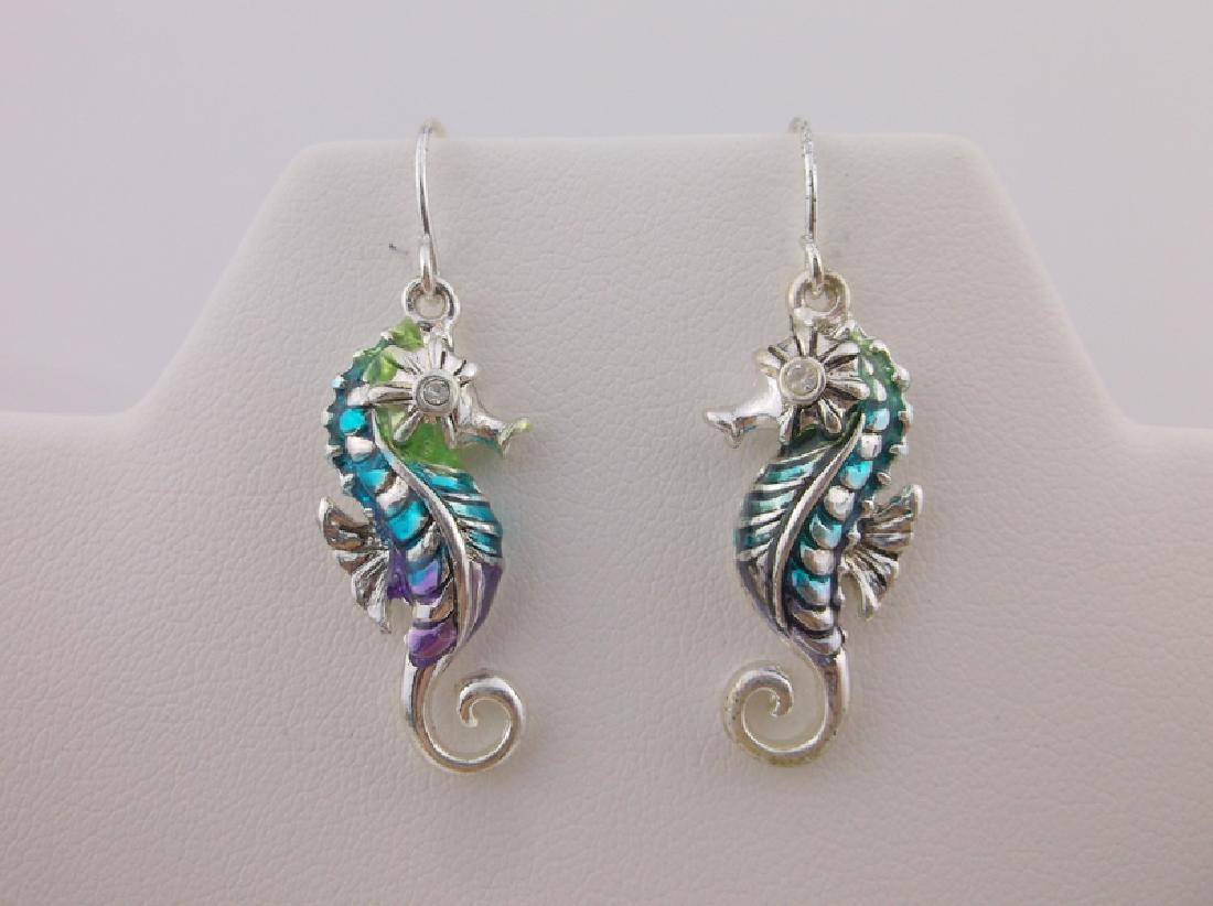 Stunning Enameled Rhinestone Seahorse Earrings (1 of 1)