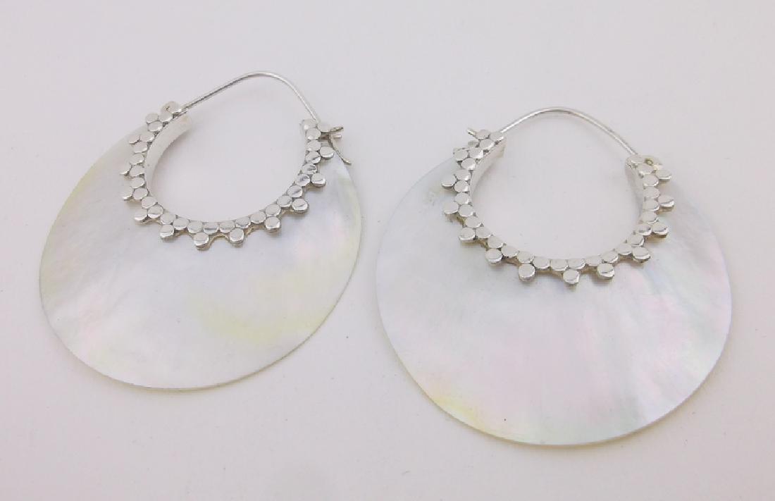 Stunning Large Sterling Silver MOP Earrings (1 of 2)