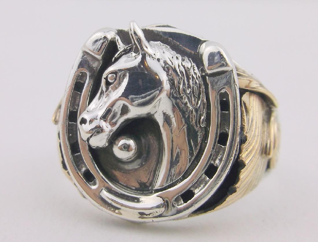 Smith Silver Ray Navajo Sterling Horse Ring 12 Awesome (1 of 7)