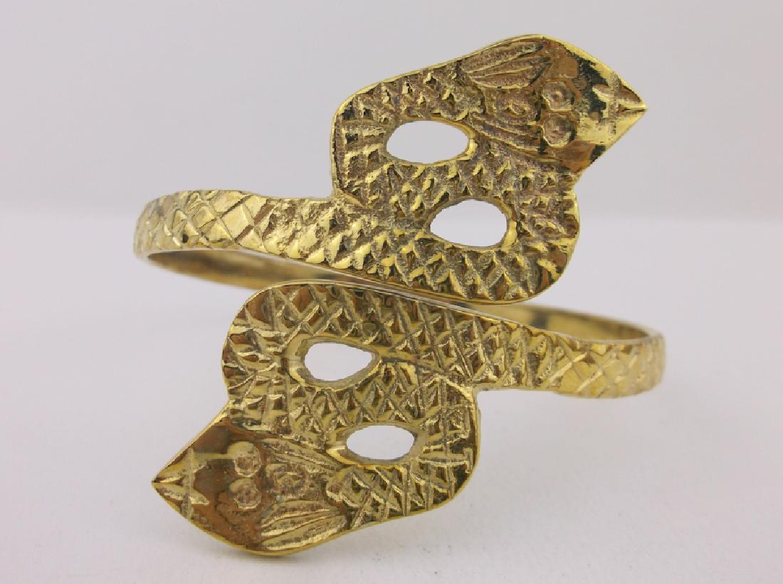 Gorgeous Vintage Brass Double Cobra Snake Bracelet (1 of 3)
