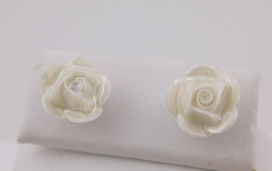 Stunning Sterling Silver Carnival Rose Stud Earrings (1 of 1)