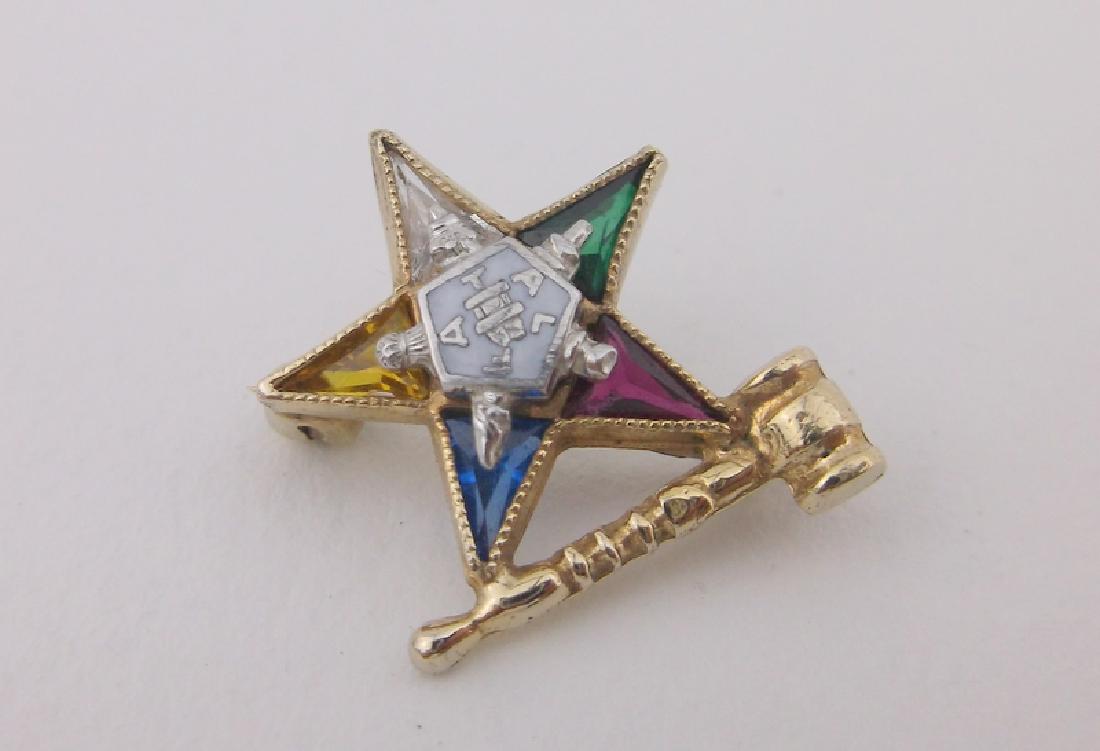 Stunning Antique 14kt Gold Gemstone Pin Brooch (1 of 2)